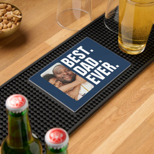 Personalized Photo Best Dad Ever Bar Mat