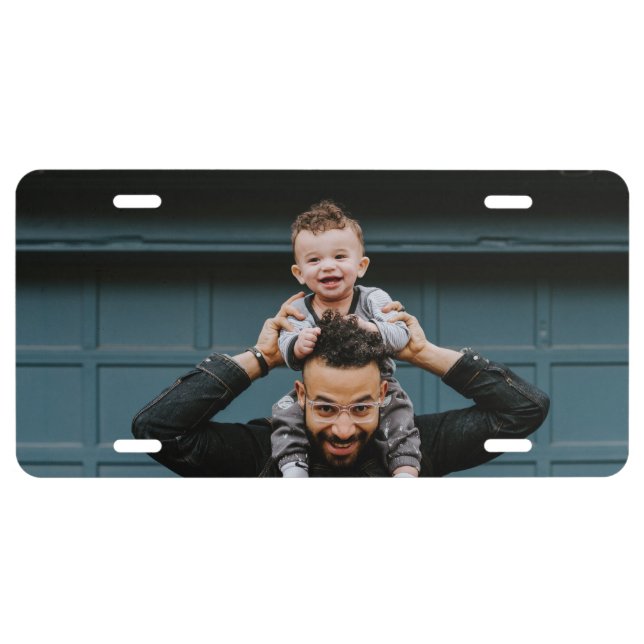 Personalized Photo Best Dad Ever License Plate (Front)