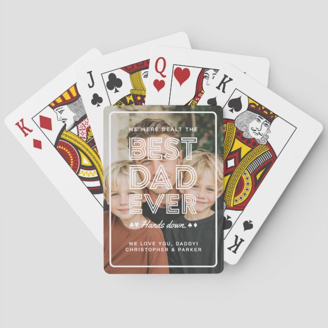 Personalized Photo Best Dad Ever  Poker Cards (Back)