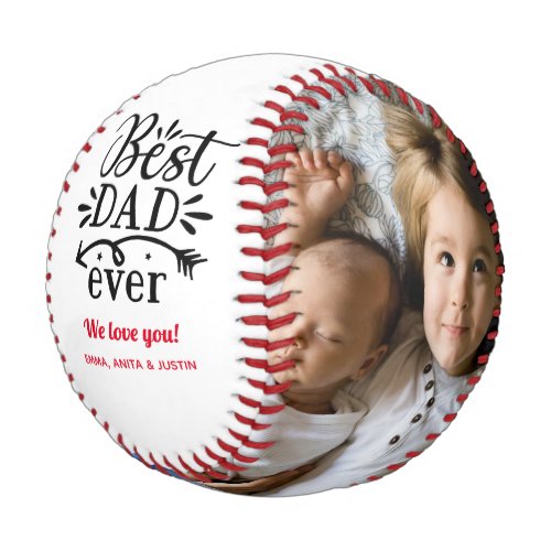 Personalized Photo Best Dad Fathers Day Baseball