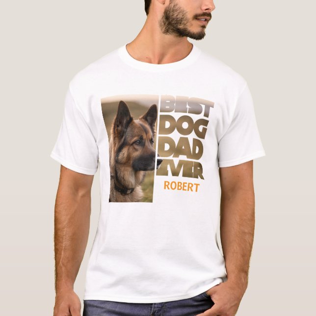 Personalized Photo Best dog dad ever T-Shirt (Front)
