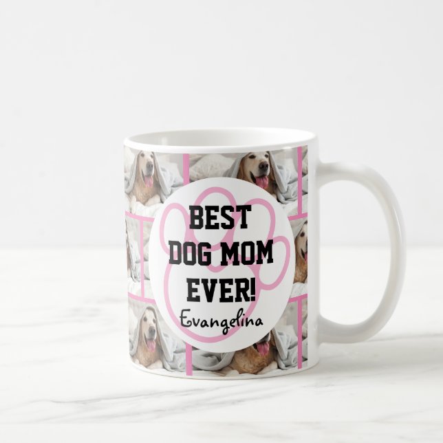 Personalized Photo BEST DOG MOM EVER Coffee Mug (Right)