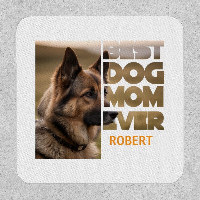 Personalized Photo Best dog mom ever Patch (Front)