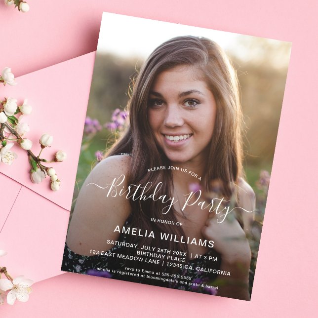 Personalized Photo Birthday Any Age Invitation (Photo Birthday Party Invitation)