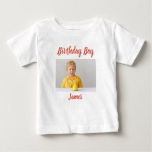 Personalized Photo Birthday Boy Baby Baby T-Shirt