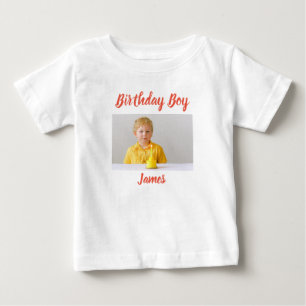 Personalized Photo Birthday Boy Baby T-Shirt
