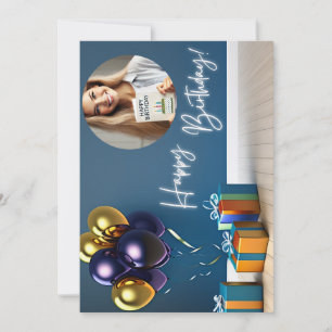 Personalized Photo Birthday Card - Balloons & Gift