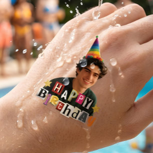 Personalized Photo Birthday Custom Face Fun Party Temporary Tattoos