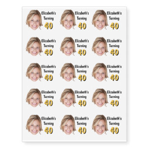 Personalized Photo Birthday Custom Face Name & Age Temporary Tattoos