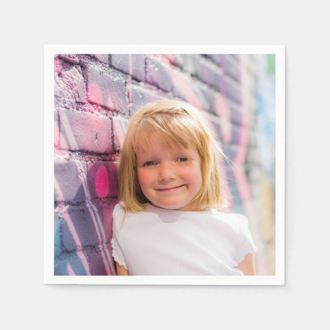 Personalized Photo Birthday Design Own Cocktail Napkins (Front)