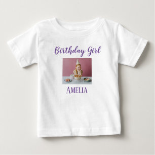 Personalized Photo Birthday Girl Baby T-Shirt