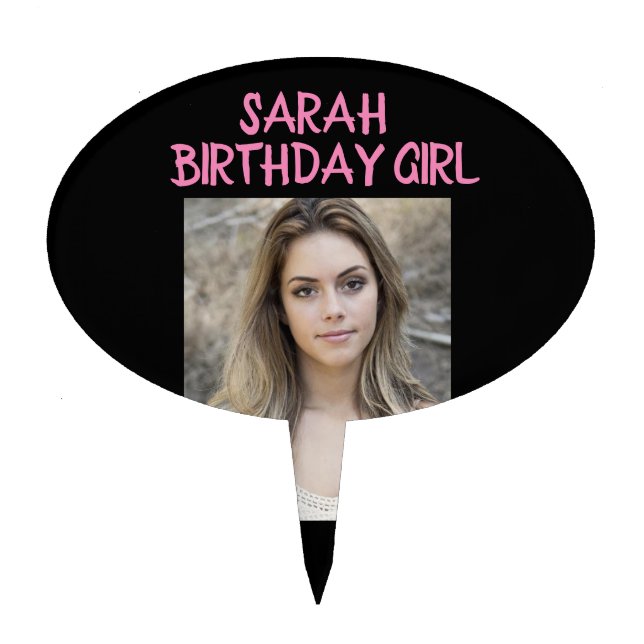 PERSONALIZED PHOTO BIRTHDAY GIRL TEEN CAKE TOPPERS (Front)