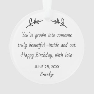 Personalized Photo & Birthday Message Ornament