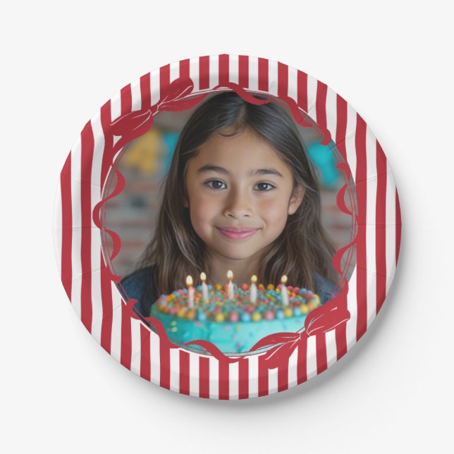 Personalized Photo Birthday Paper Plates (Front)
