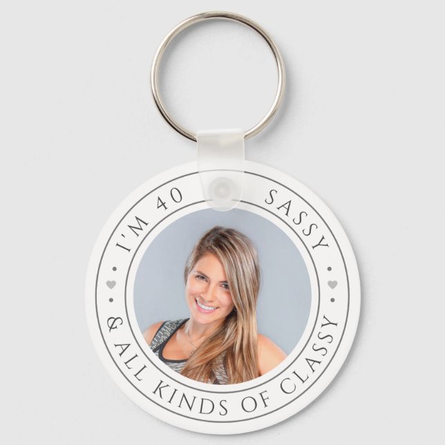 Personalized Photo Birthday Party Favors for Her Keychain (Front)