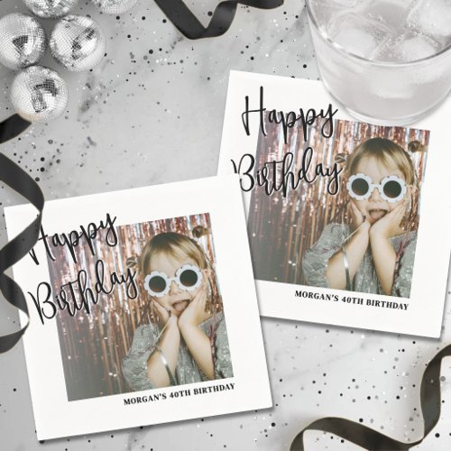 Personalized Photo Birthday Party Napkins