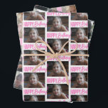 Personalized Photo Birthday Wrapping Paper Sheets<br><div class="desc">Birthday gift wrap with your family or children's photos.</div>