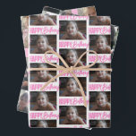 Personalized Photo Birthday Wrapping Paper Sheets<br><div class="desc">Birthday gift wrap with your family or children's photos.</div>