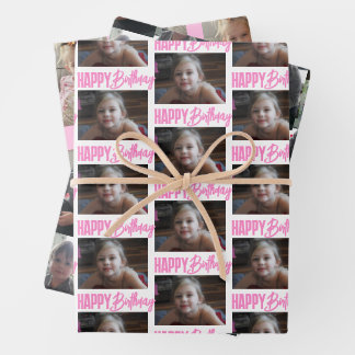 Personalized Photo Birthday Wrapping Paper Sheets