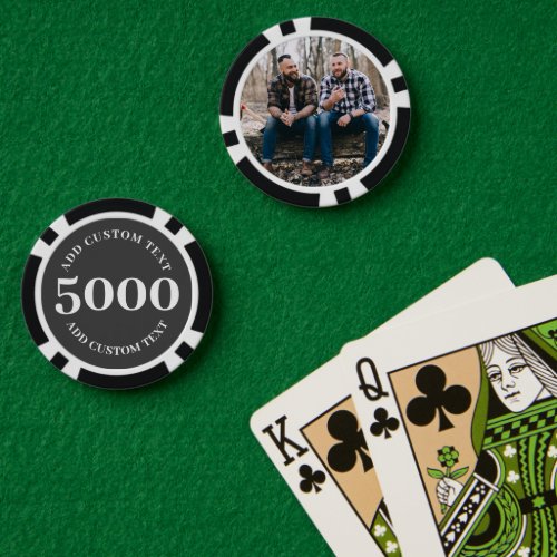 Personalized Photo Black 5000 Value Game Poker Chips