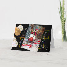 Personalized  Photo Black Gold Christmas 