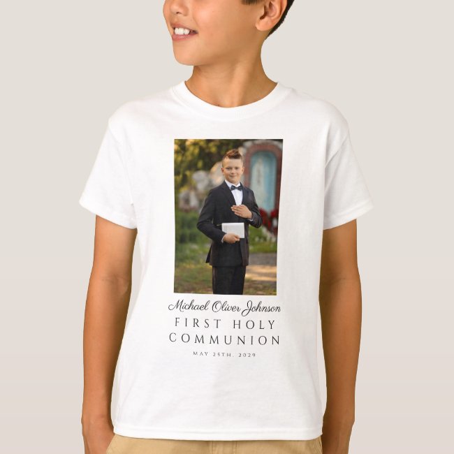 Personalized Photo Boy First Holy Communion T-Shirt