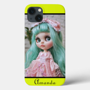 personalized photo bright neon lemon iPhone 13 case
