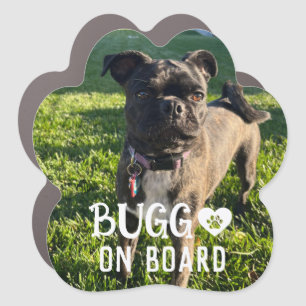 Personalized photo Bugg on board Dog Car Magnet
