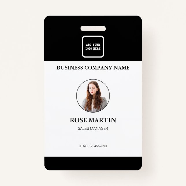 Personalized Photo Business Employee Staff ID Badge (Front)