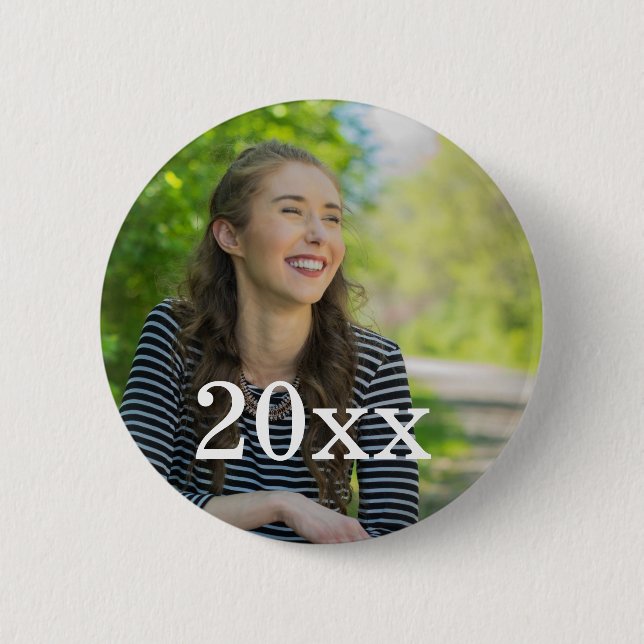 Personalized Photo Button with Year (Front)