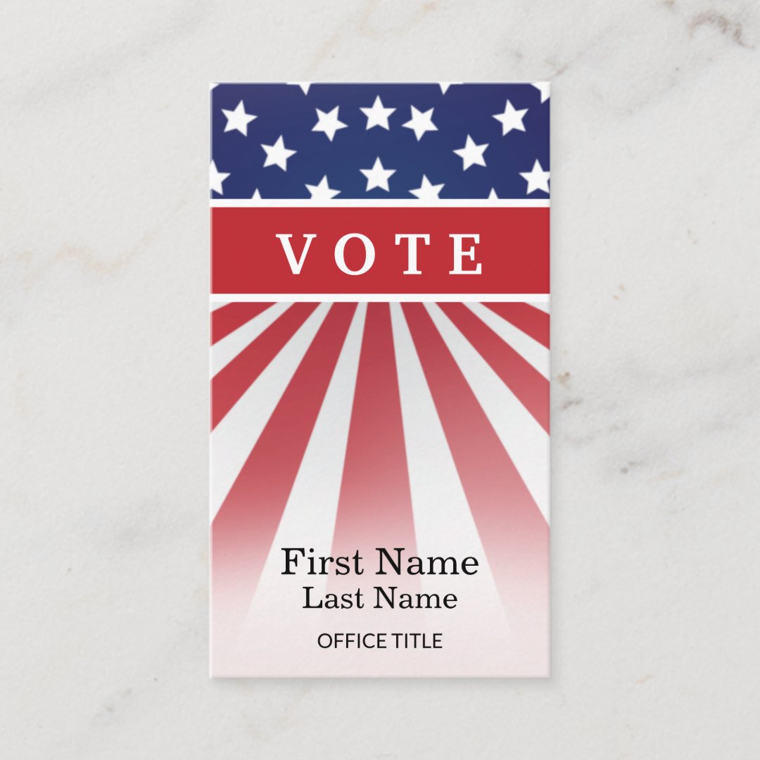 Personalized Photo Campaign Election Business Card | Zazzle