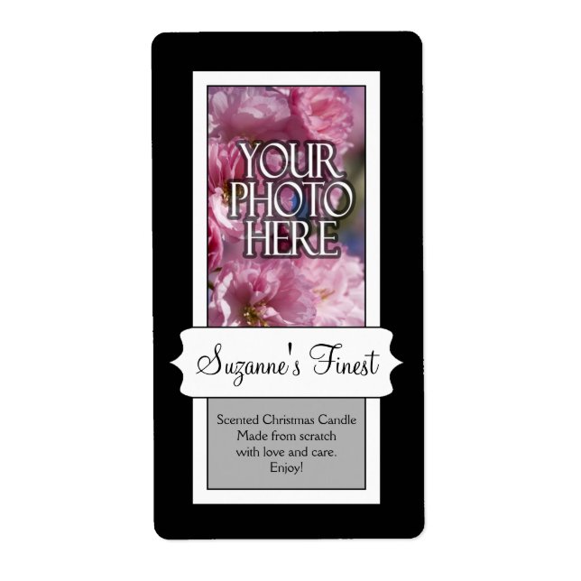 Personalized Photo Candle or Canning Jar Label (Front)