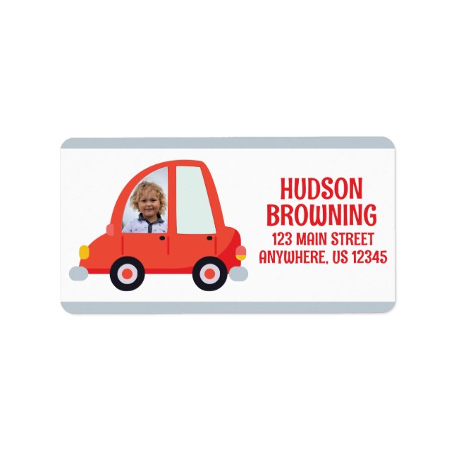 Personalized Photo Car Return Address Labels (Front)