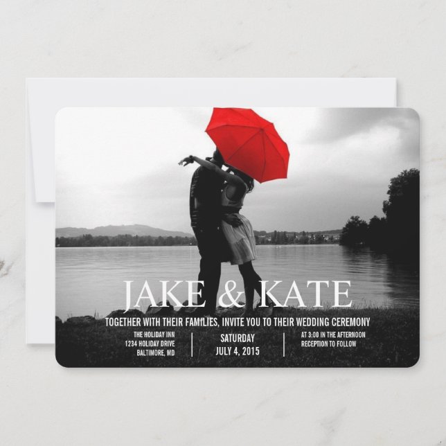 Personalized Photo Card Wedding Invitation Names (Front)