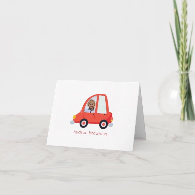 Personalized Photo Cars Folded Note Cards (Front)