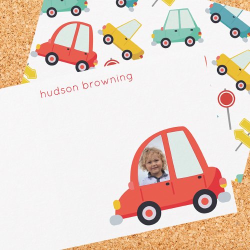 Personalized Photo Cars Note Cards