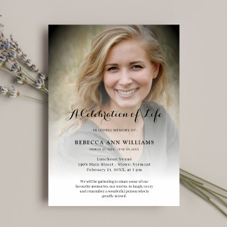 Personalized Photo Celebration of Life Funeral Inv Invitation