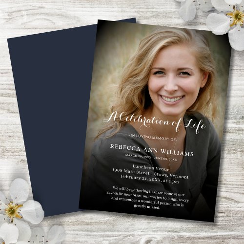 Personalized Photo Celebration of Life Funeral Inv Invitation