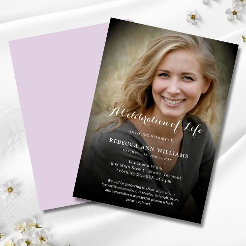 Personalized Photo Celebration of Life Funeral Inv Invitation