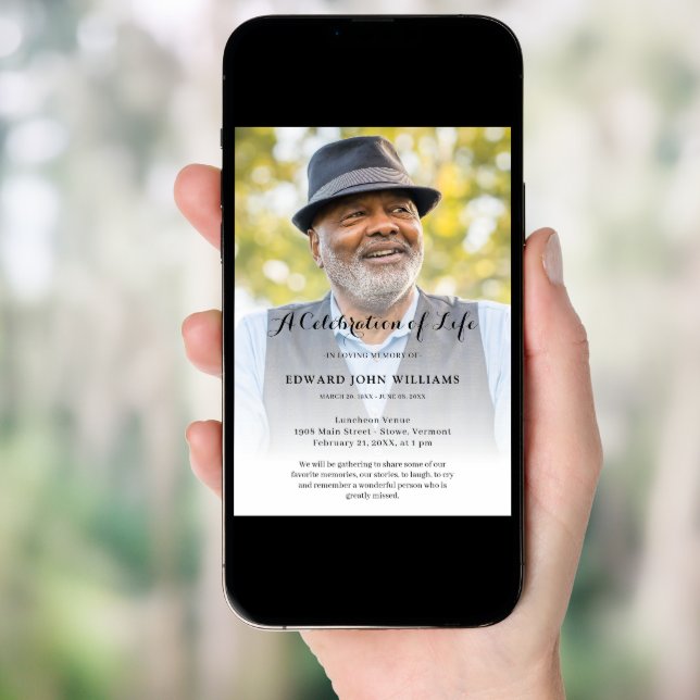 Personalized Photo Celebration of Life Funeral Invitation (Front Digital)