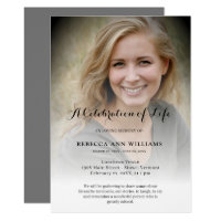Personalized Photo Celebration of Life Funeral Invitation