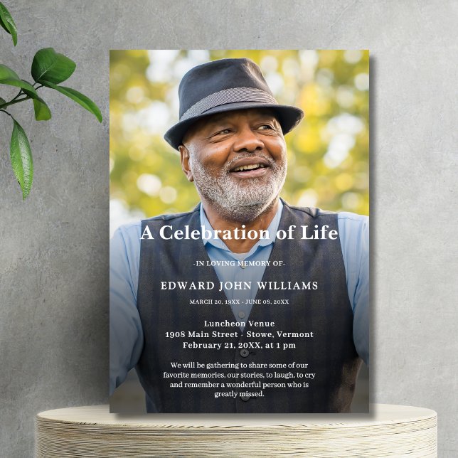 Personalized Photo Celebration of Life Funeral Invitation (Creator Uploaded)