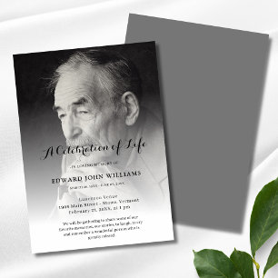 Personalized Photo Celebration of Life Funeral Invitation