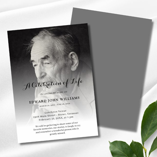 Personalized Photo Celebration of Life Funeral Invitation (Photo Celebration of Life Invitation)