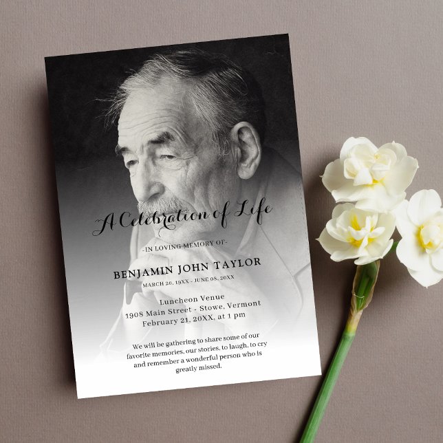 Personalized Photo Celebration of Life Funeral Invitation (Creator Uploaded)
