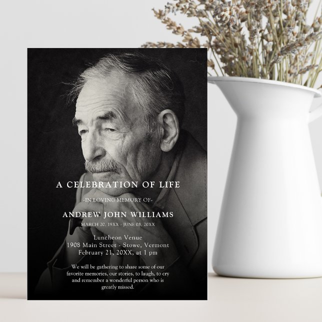 Personalized Photo Celebration of Life Funeral Invitation (Creator Uploaded)