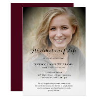 Personalized Photo Celebration of Life Funeral Invitation