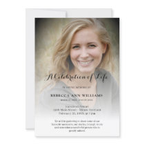 Personalized Photo Celebration of Life Funeral Invitation Personalized Photo Celebration of Life Funeral Invitation