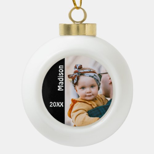 Personalized Photo Ceramic Ball Christmas Ornament