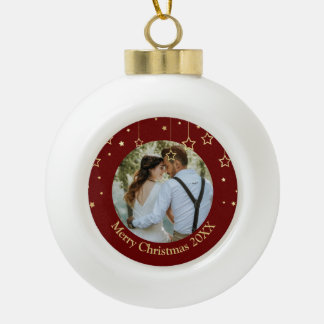 Personalized Photo Ceramic Ball Christmas Ornament